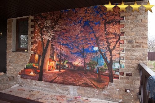 Роспись фасада частного дома Улица, Москва