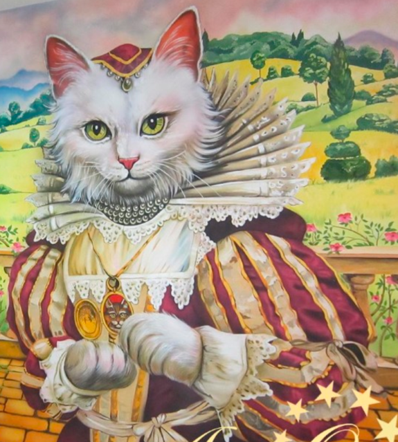 Роспись на стене кот