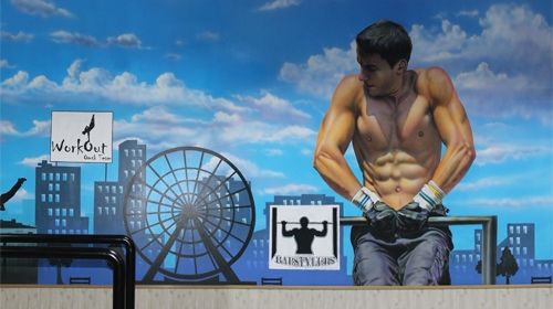 Роспись стен в спорт клубе Street Workout